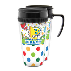 Dinosaur Print & Dots Acrylic Travel Mug (Personalized)