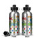Dinosaur Print & Dots Aluminum Water Bottle - Front and Back