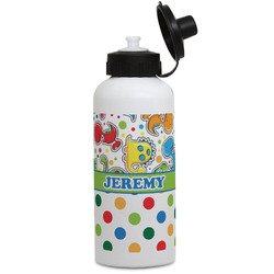 Dinosaur Print & Dots Water Bottles - Aluminum - 20 oz - White (Personalized)
