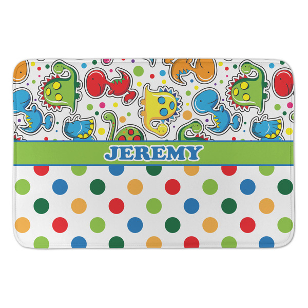 Custom Dinosaur Print & Dots Anti-Fatigue Kitchen Mat (Personalized)