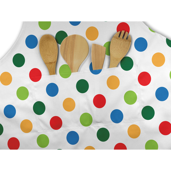 Dinosaur Print & Dots Apron - Pocket Detail with Props