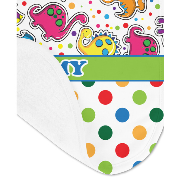 Dinosaur Print & Dots Baby Bib - AFT detail