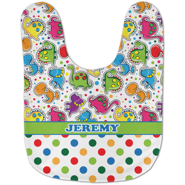 Dinosaur Print & Dots Baby Bib - AFT flat