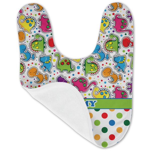 Dinosaur Print & Dots Baby Bib - AFT folded