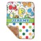 Dinosaur Print & Dots Sherpa Baby Blanket - 30" x 40" w/ Name or Text