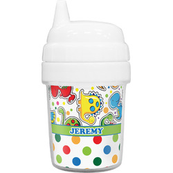 Dinosaur Print & Dots Baby Sippy Cup (Personalized)