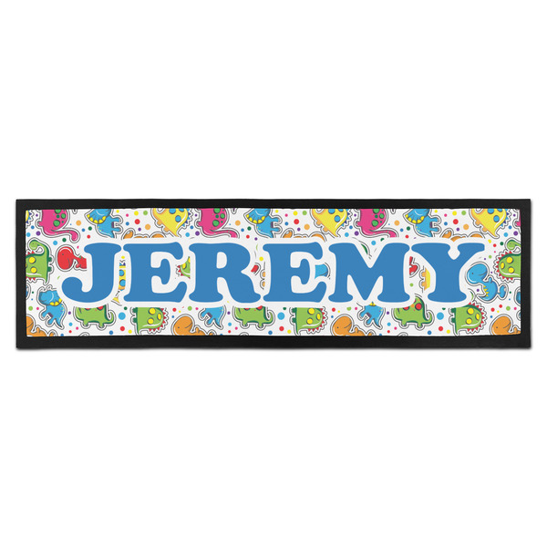 Custom Dinosaur Print & Dots Bar Mat - Large (Personalized)