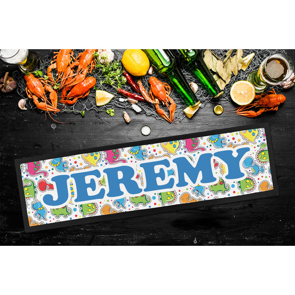 Dinosaur Print & Dots Bar Mat - Large - LIFESTYLE