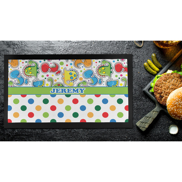 Dinosaur Print & Dots Bar Mat - Small - LIFESTYLE