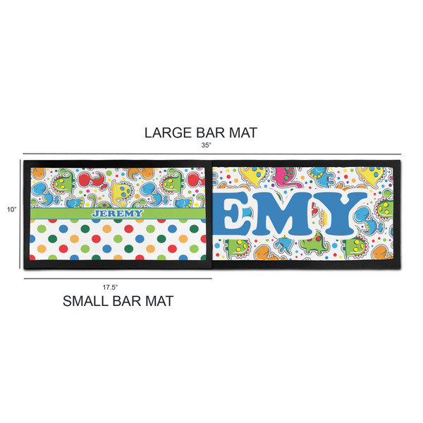 Dinosaur Print & Dots Bar Mats - Sizing Chart