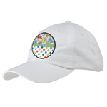Dinosaur Print & Dots Baseball Cap - White (Personalized)