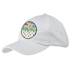 Dinosaur Print & Dots Baseball Cap - White (Personalized)