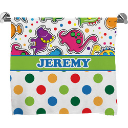Dinosaur Print & Dots Bath Towel (Personalized)