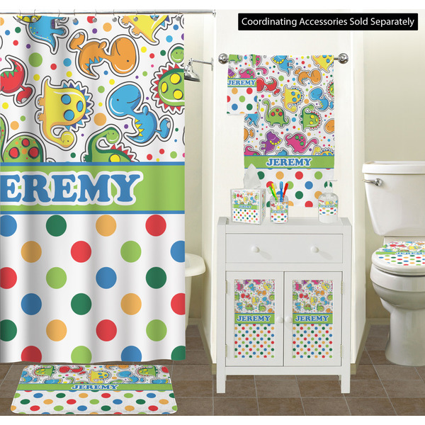 Dinosaur Print & Dots Bathroom Scene