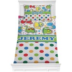 Dinosaur Print & Dots Comforter Set - Twin XL (Personalized)