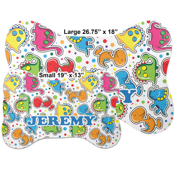 Dinosaur Print & Dots Bone Shaped Mat Comparison