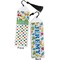 Dinosaur Print & Dots Bookmark with tassel - Front and Back