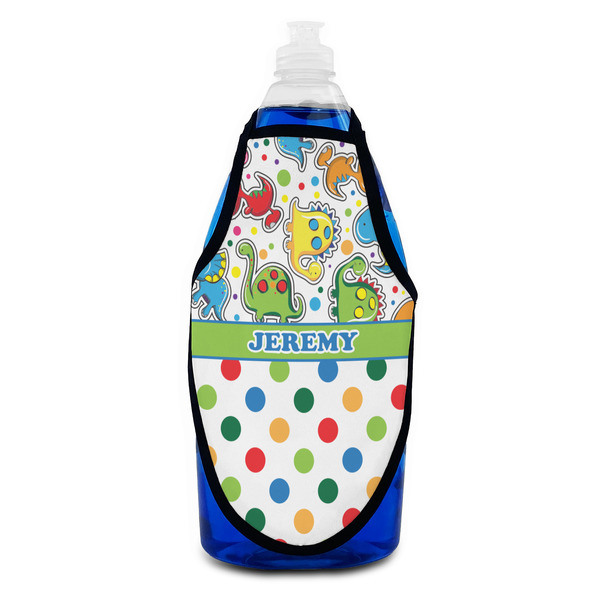 Dinosaur Print & Dots Bottle Apron - Soap - FRONT