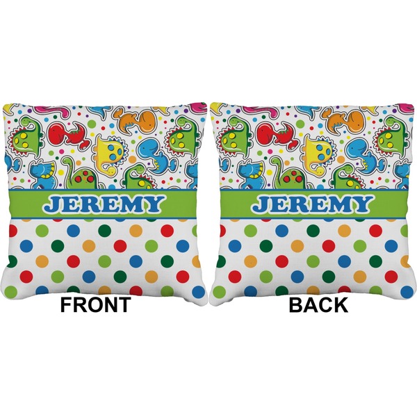 Dinosaur Print & Dots Burlap Pillow Approval