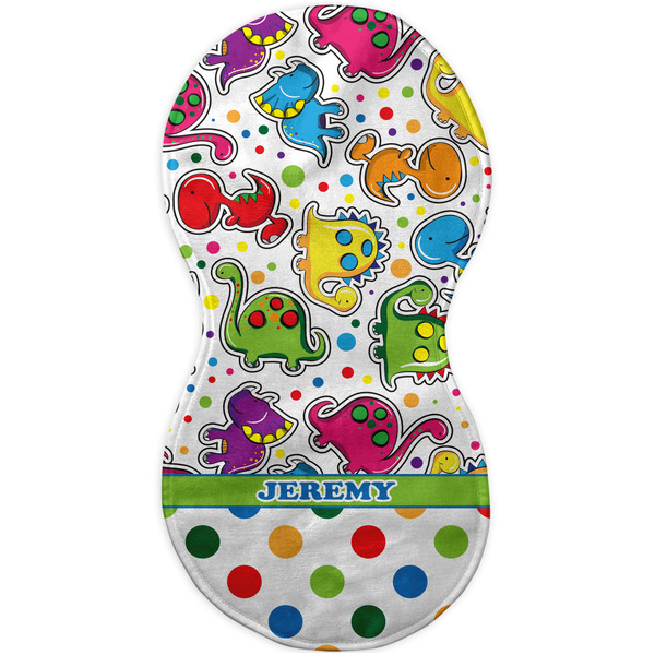 Dinosaur Print & Dots Burp Peanut Shaped Flat