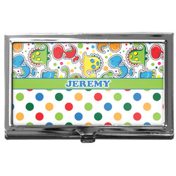 Dinosaur Print & Dots Business Card Case