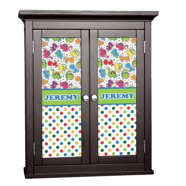 Custom Dinosaur Print & Dots Cabinet Decal - Large (Personalized)
