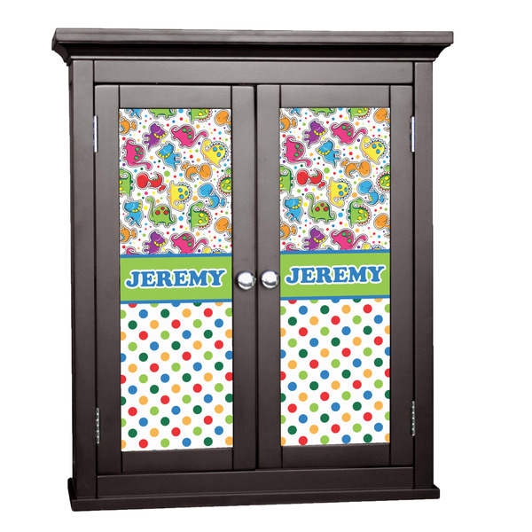 Custom Dinosaur Print & Dots Cabinet Decal - Small (Personalized)