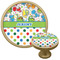 Dinosaur Print & Dots Cabinet Knob - Gold (Personalized)