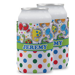 Dinosaur Print & Dots Can Cooler (12 oz) w/ Name or Text