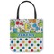 Dinosaur Print & Dots Canvas Tote Bag - Medium - 16"x16" (Personalized)
