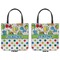 Dinosaur Print & Dots Canvas Tote - Front and Back