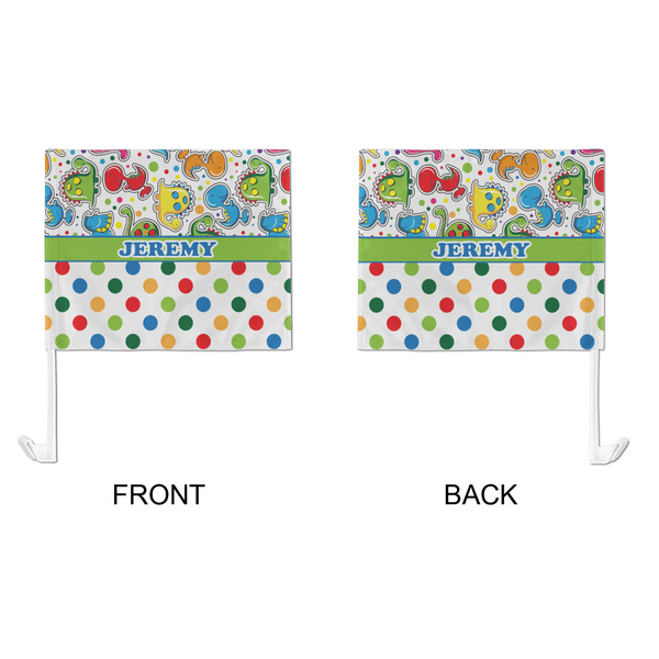 Dinosaur Print & Dots Car Flag - Large - APPROVAL