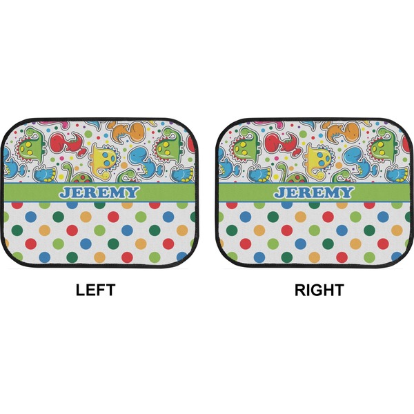 Dinosaur Print & Dots Car Floor Mats (Back Seat) (Approval)