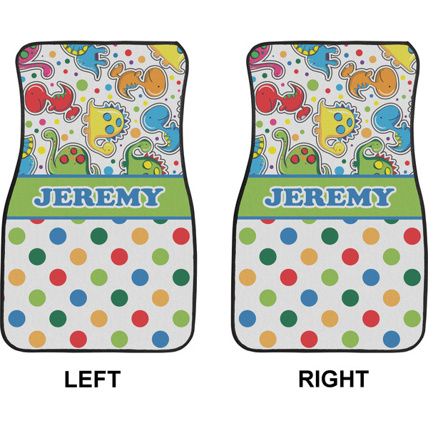 Dinosaur Print & Dots Car Mat Front - Approval