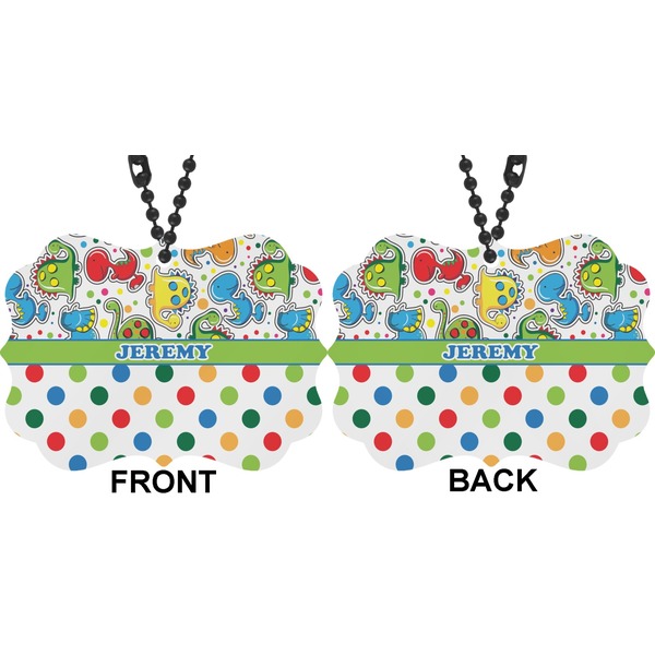 Dinosaur Print & Dots Car Ornament (Approval)