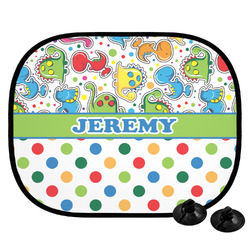 Dinosaur Print & Dots Car Side Window Sun Shade (Personalized)