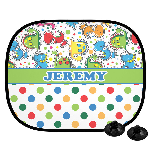 Custom Dinosaur Print & Dots Car Side Window Sun Shade (Personalized)