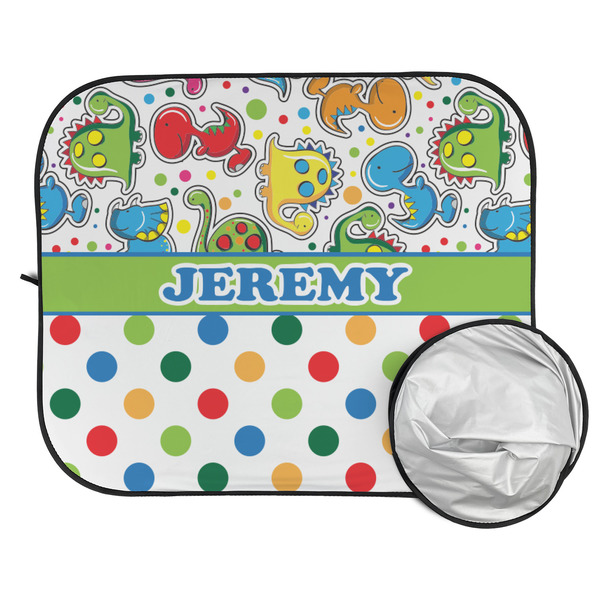 Dinosaur Print & Dots Car Sun Shades - FOLDED & UNFOLDED