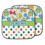 Dinosaur Print & Dots Car Sun Shade - Two Piece (Personalized)