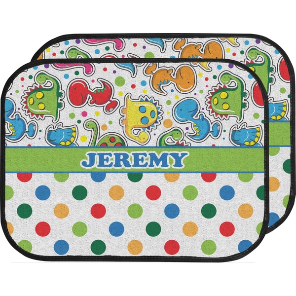 Dinosaur Print & Dots Custom Car Floor Mats (Back Seat)