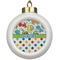 Dinosaur Print & Dots Ceramic Ball Ornament (Personalized)