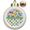 Dinosaur Print & Dots Ceramic Ball Ornaments - Poinsettia Garland (Personalized)