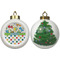 Dinosaur Print & Dots Ceramic Christmas Ornament - X-Mas Tree (APPROVAL)