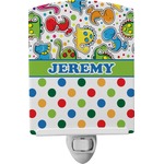 Dinosaur Print & Dots Ceramic Night Light (Personalized)