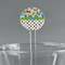 Dinosaur Print & Dots 5.5" Round Plastic Stir Sticks - Clear (Personalized)