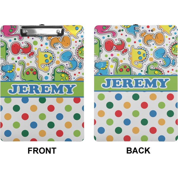 Dinosaur Print & Dots Clipboard (Letter) (Front + Back)