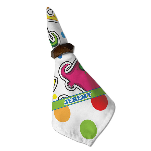 Dinosaur Print & Dots Cloth Napkins - Personalized Dinner (Folded in Ring) (MAIN)