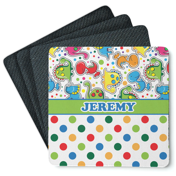 Dinosaur Print & Dots Coaster Rubber Back - Main