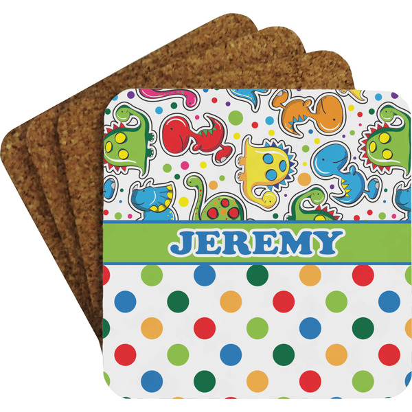 Dinosaur Print & Dots Coaster Set (Personalized)