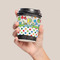 Dinosaur Print & Dots Coffee Cup Sleeve - LIFESTYLE